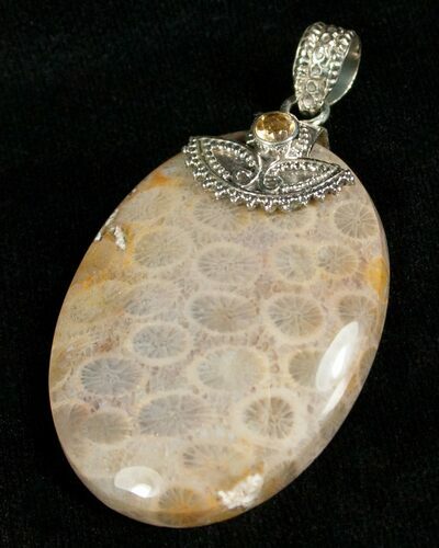 Fossil Coral Pendant - Sterling Silver #5582